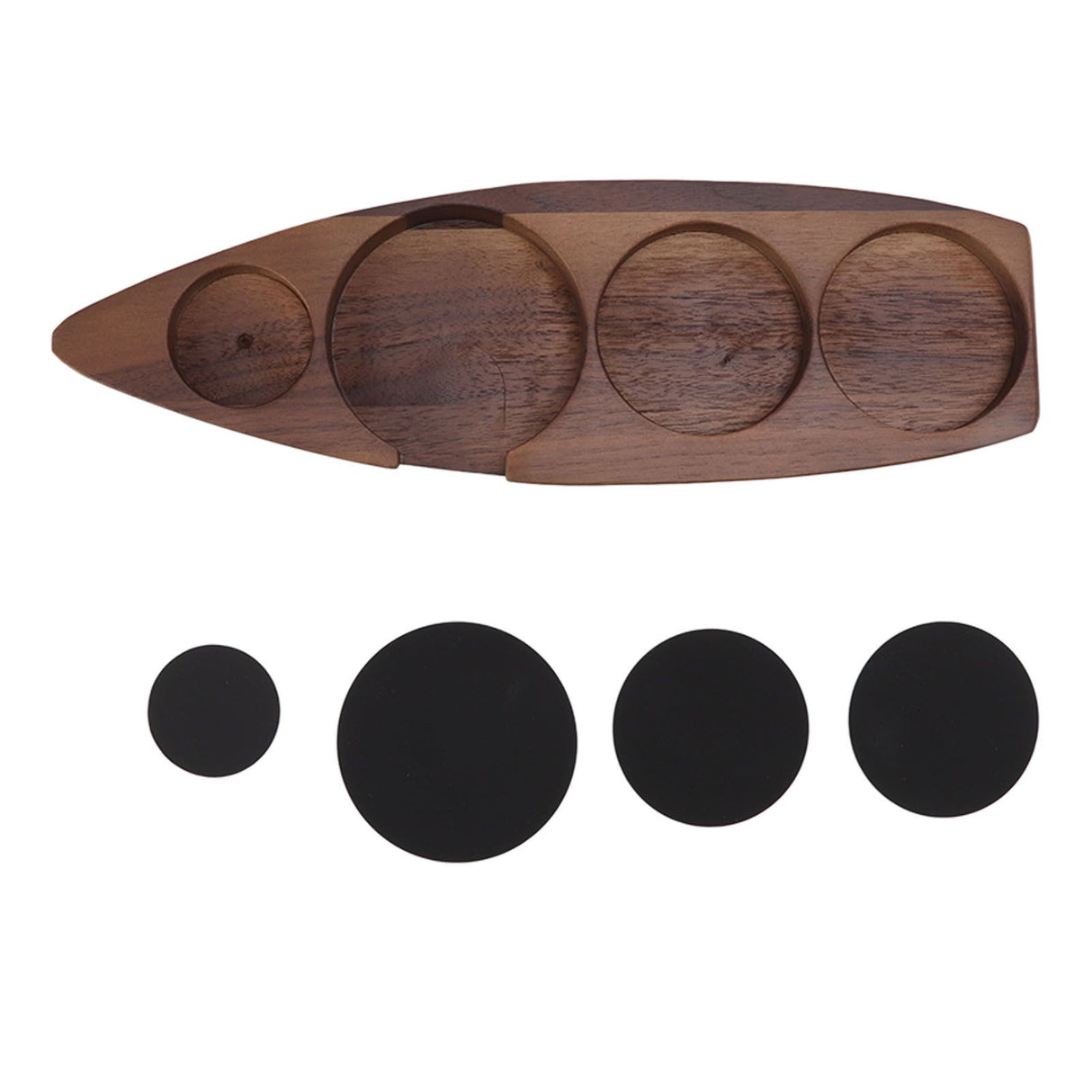 Wooden Coffee Tamper Holder Coffee Tamper Mat Stand Coffee Maker Support Storage Base Walnut Small for 51mm/2.0in 53mm/2.1in