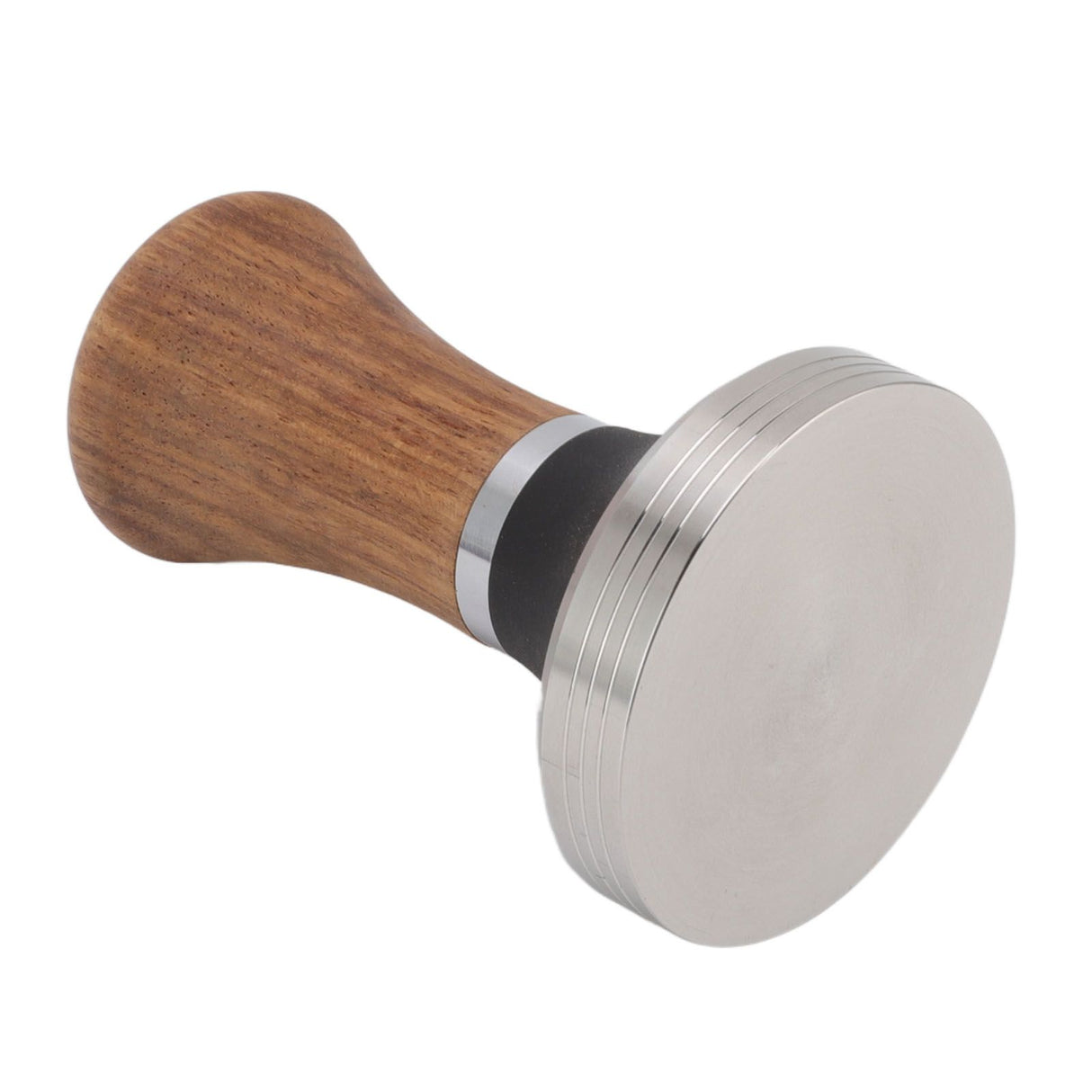 Coffee Hammer Tamping Kit Walnut Stainless Steel Tamper Distributor Set with Universal Base for Kitchen 51mm/2in
