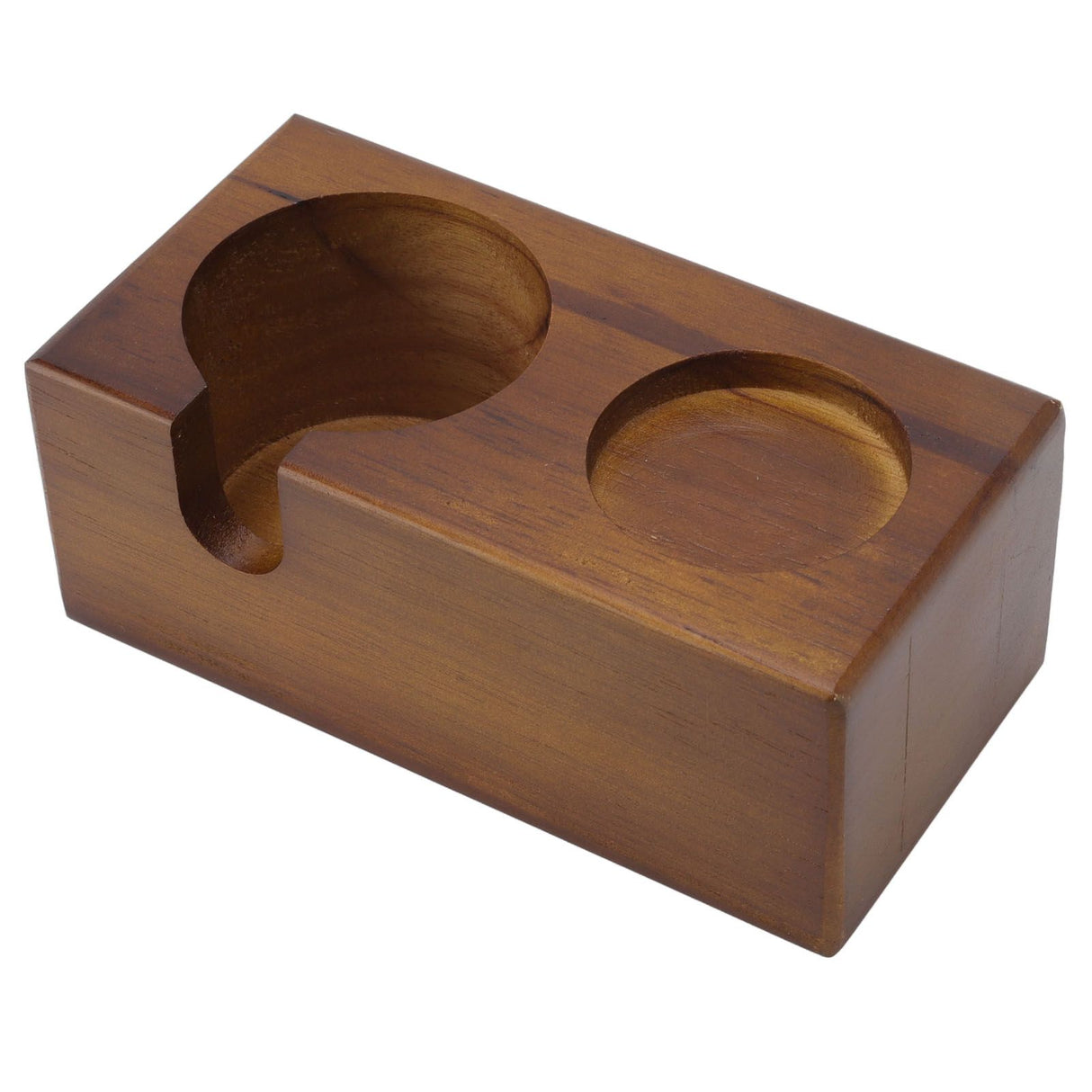 Wooden Coffee Protafilter Stand Holder Coffee Tamper Holder Stand Tamping Station Brown