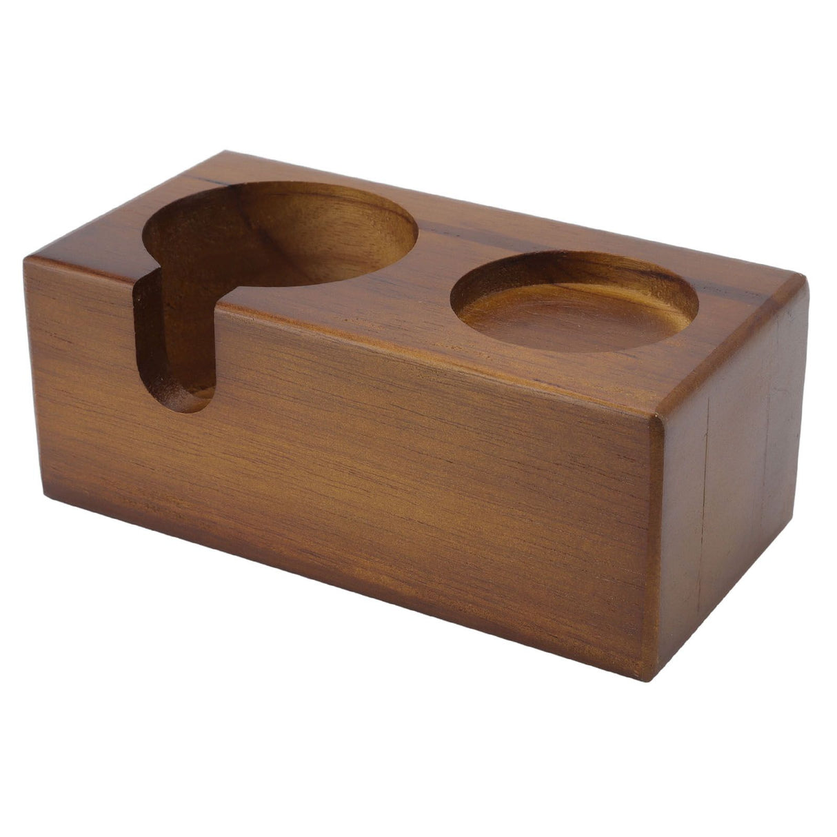 Wooden Coffee Protafilter Stand Holder Coffee Tamper Holder Stand Tamping Station Brown