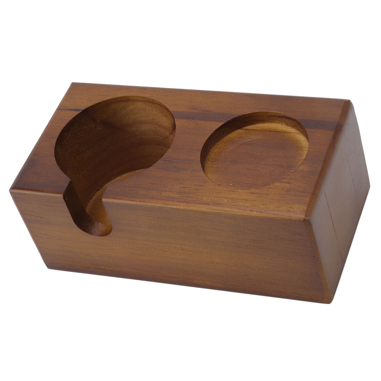 Wooden Coffee Protafilter Stand Holder Coffee Tamper Holder Stand Tamping Station Brown