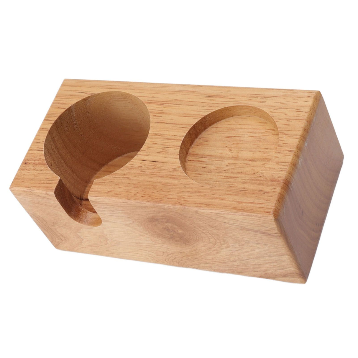 Wooden Coffee Protafilter Stand Holder Coffee Tamper Holder Stand Tamping Station Burlywood