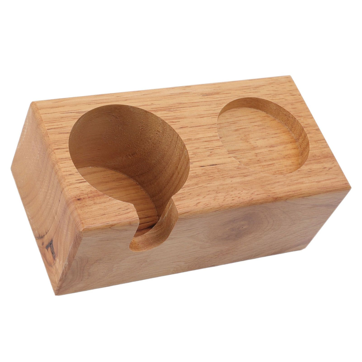 Wooden Coffee Protafilter Stand Holder Coffee Tamper Holder Stand Tamping Station Burlywood