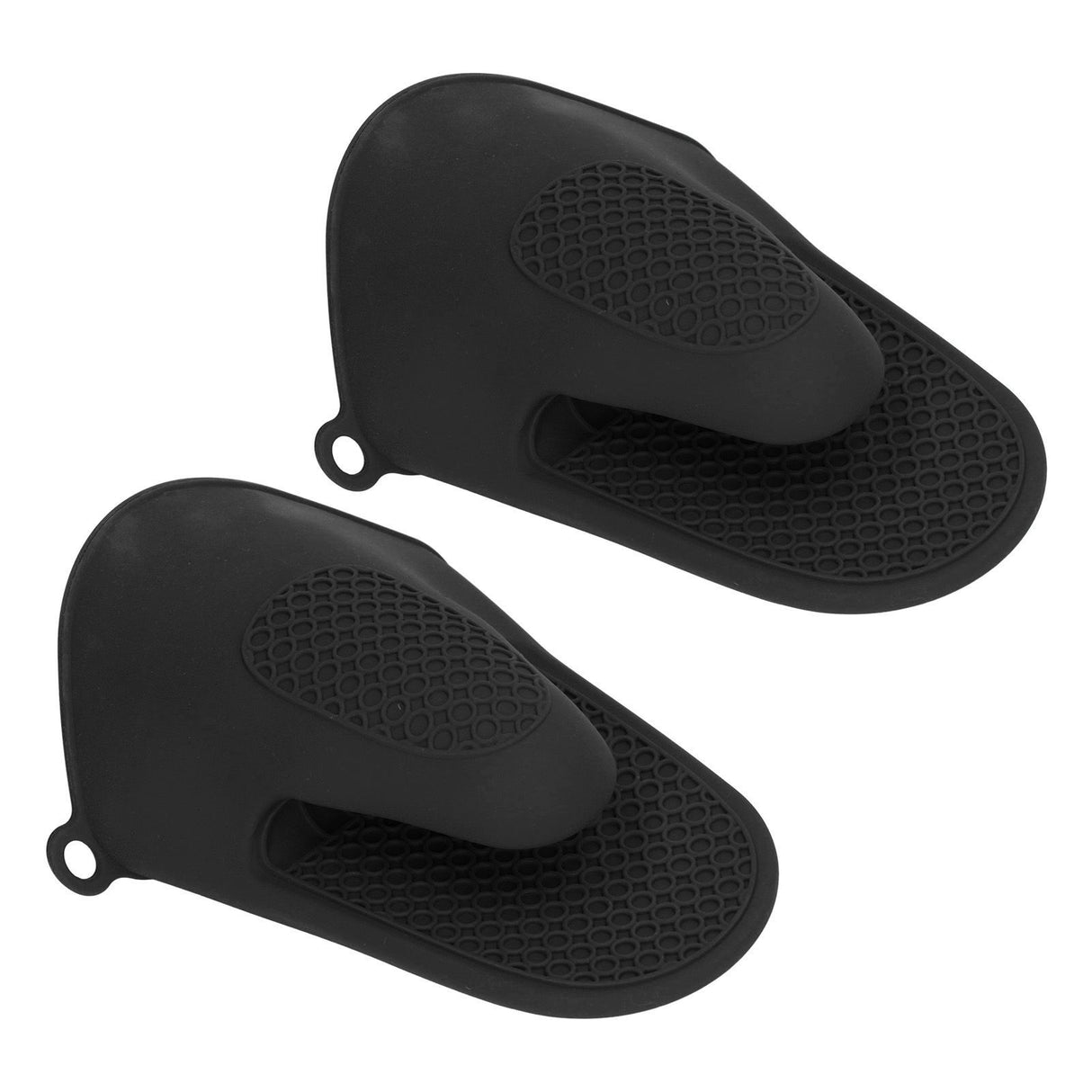 2pcs Oven Mitts Mini Silicone Thickened Anti Scalding Cooking Pinch Mitts for Kitchen Black