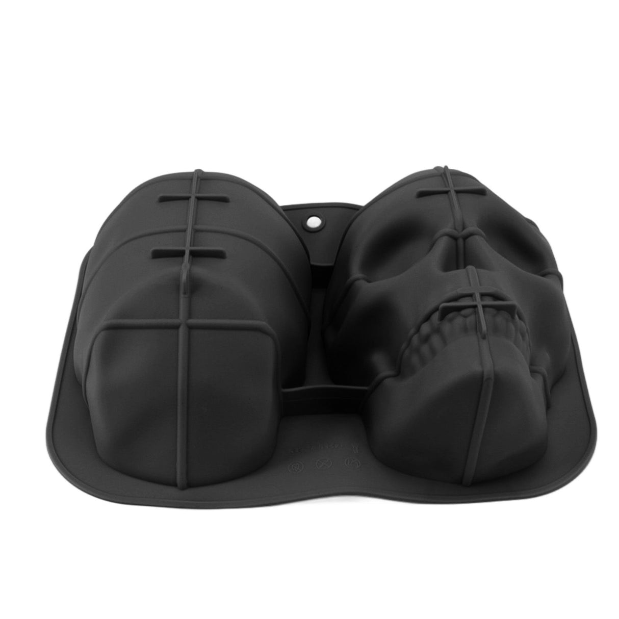 Skull Head Baking Mold Soft Silicone Halloween Skeleton Head Cake Mold for Cake Biscuit Chocolate Candy Ice Black