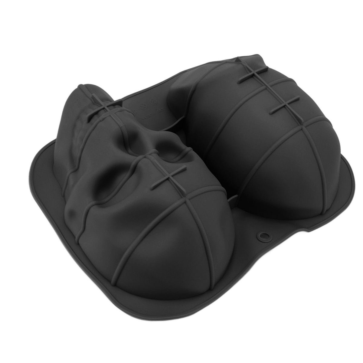 Skull Head Baking Mold Soft Silicone Halloween Skeleton Head Cake Mold for Cake Biscuit Chocolate Candy Ice Black