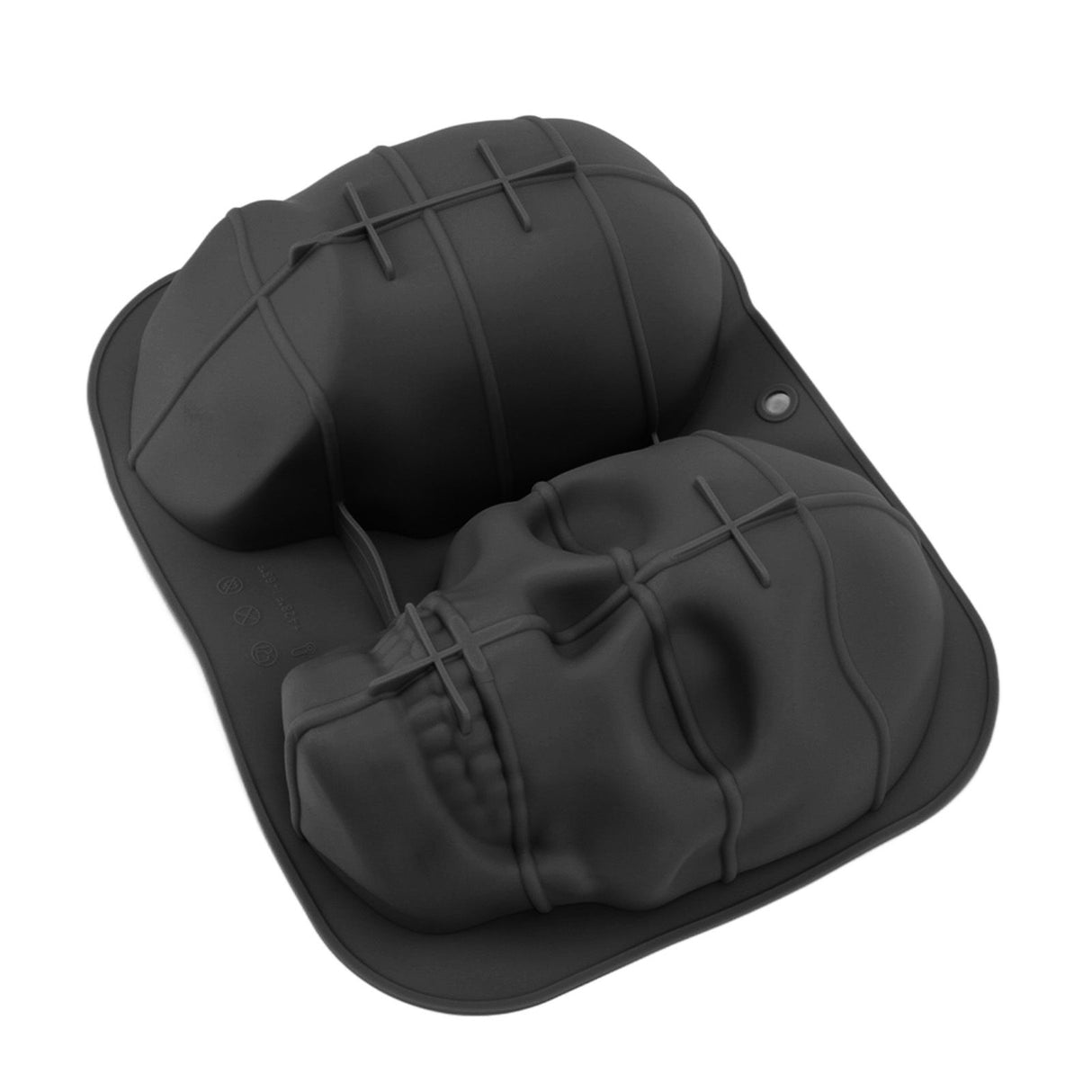 Skull Head Baking Mold Soft Silicone Halloween Skeleton Head Cake Mold for Cake Biscuit Chocolate Candy Ice Black