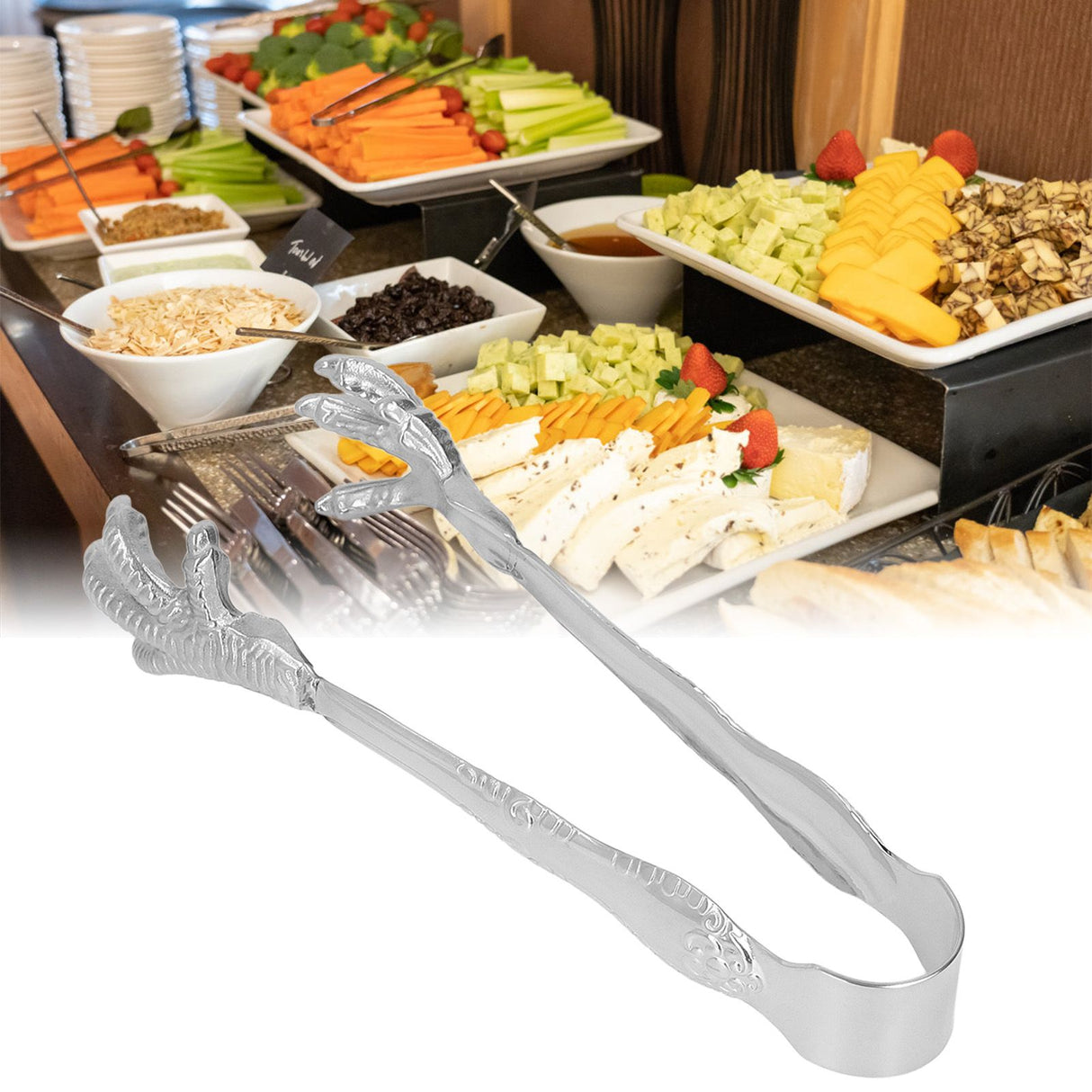 Eagle Claw Style Ice Tongs Food Grade Stainless Steel Prevents Slipping Ice Tongs for Home Bar Sugar Cubes Ice Cubes