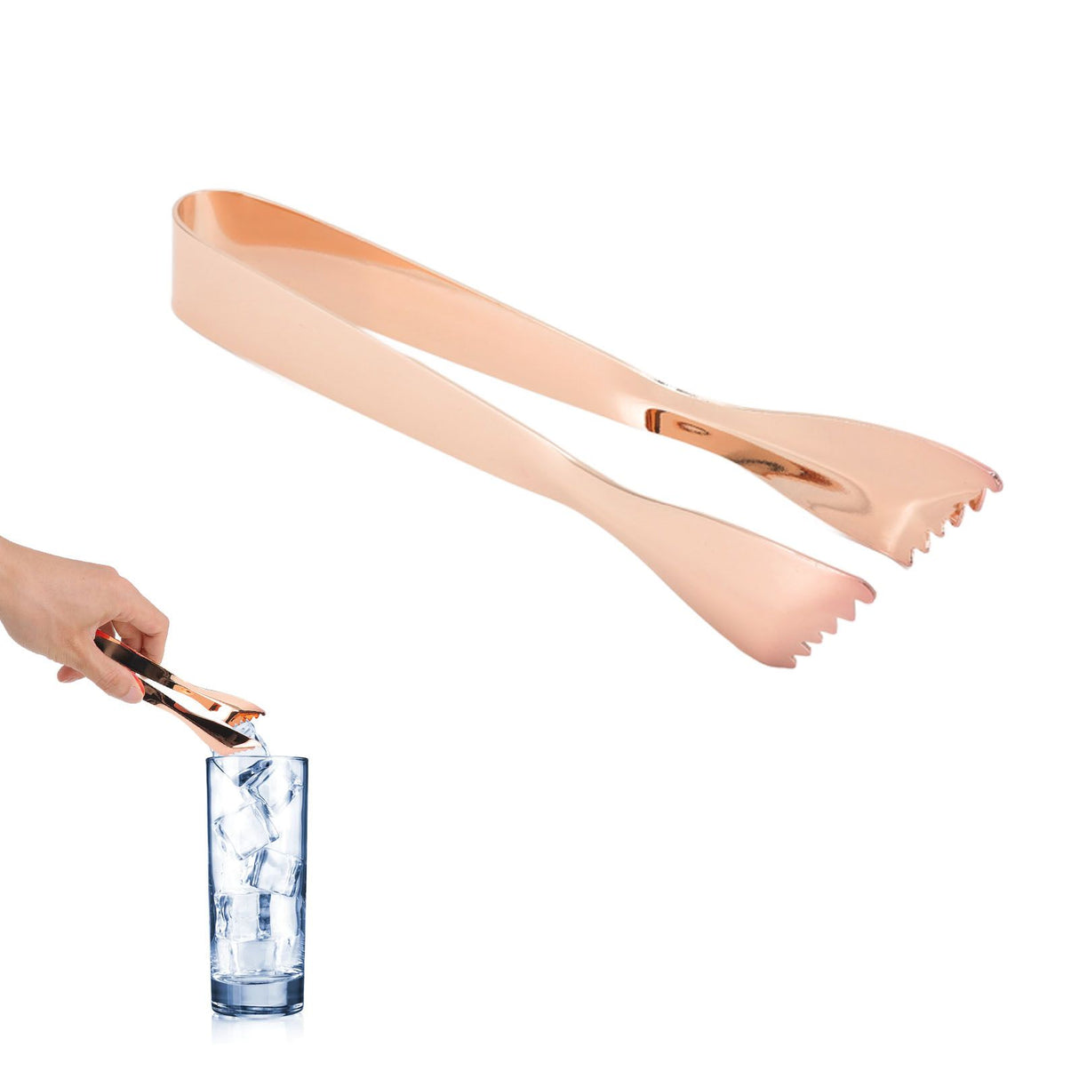 Ice Tongs Food Grade Thicken Stainless Steel Prevents Slipping Sugar Food Tweezers for Home Kitchen Bar Copper Plated
