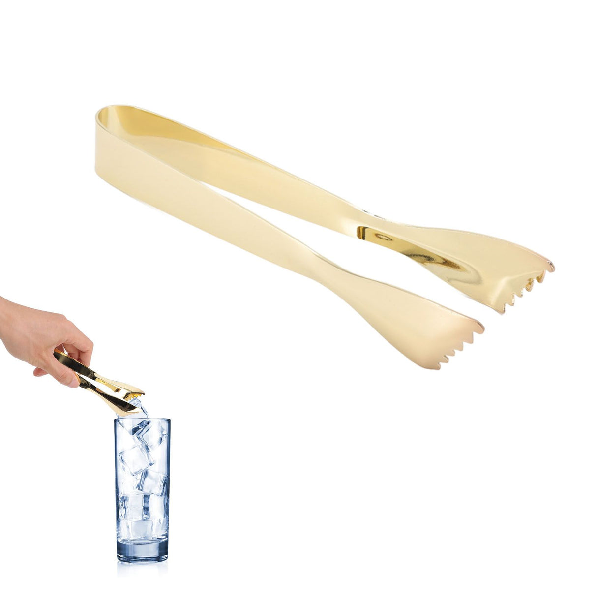 Ice Tongs Food Grade Thicken Stainless Steel Prevents Slipping Sugar Food Tweezers for Home Kitchen Bar Gold Plated