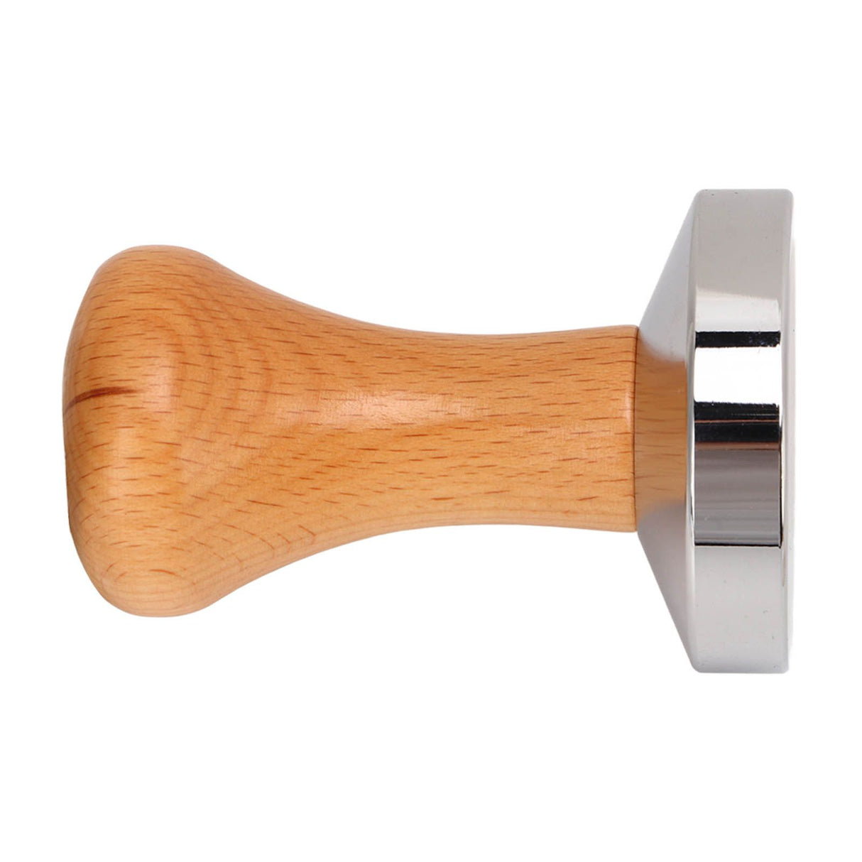 Coffee Tamper Stainless Steel Flat Bottom Tamping Tool Coffee Hand Tamper with Wooden Handle 51mm/2.0in