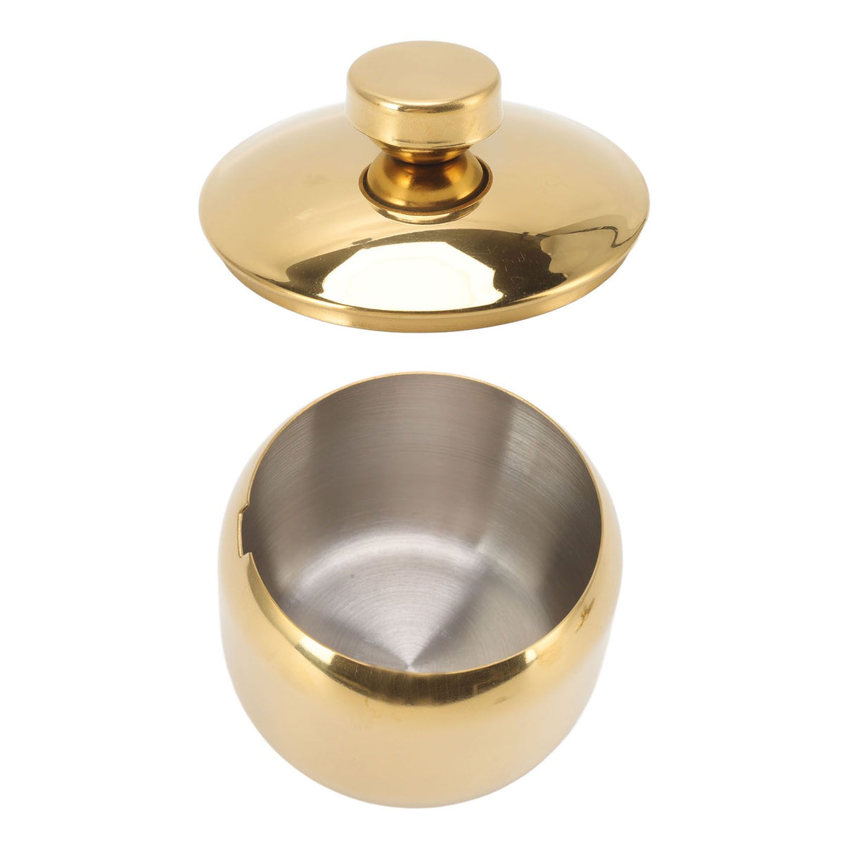 Stainless Steel Gold Seasoning Condiment Pot Spice Salt Sugar Pepper Container Jar Storage Organizer with Lid Gold