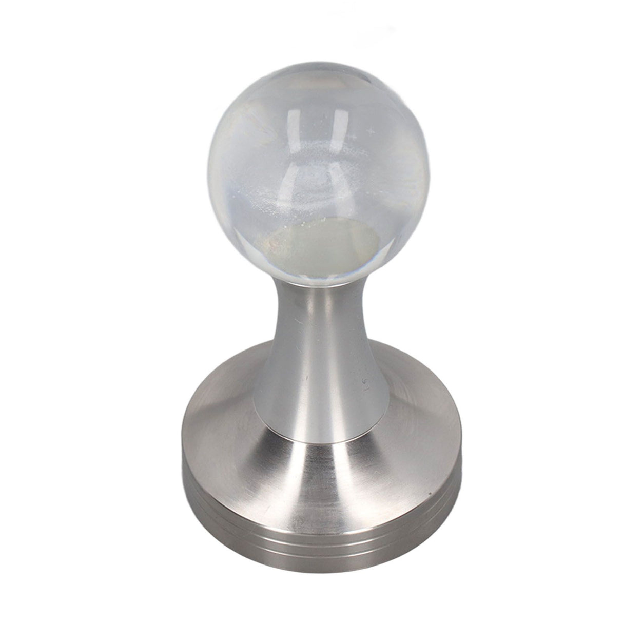Coffee Tamper Food Grade Stainless Steel Crystal Ball Coffee Powder Hammer for Kitchen Shop Silver Pillar 51mm/2in