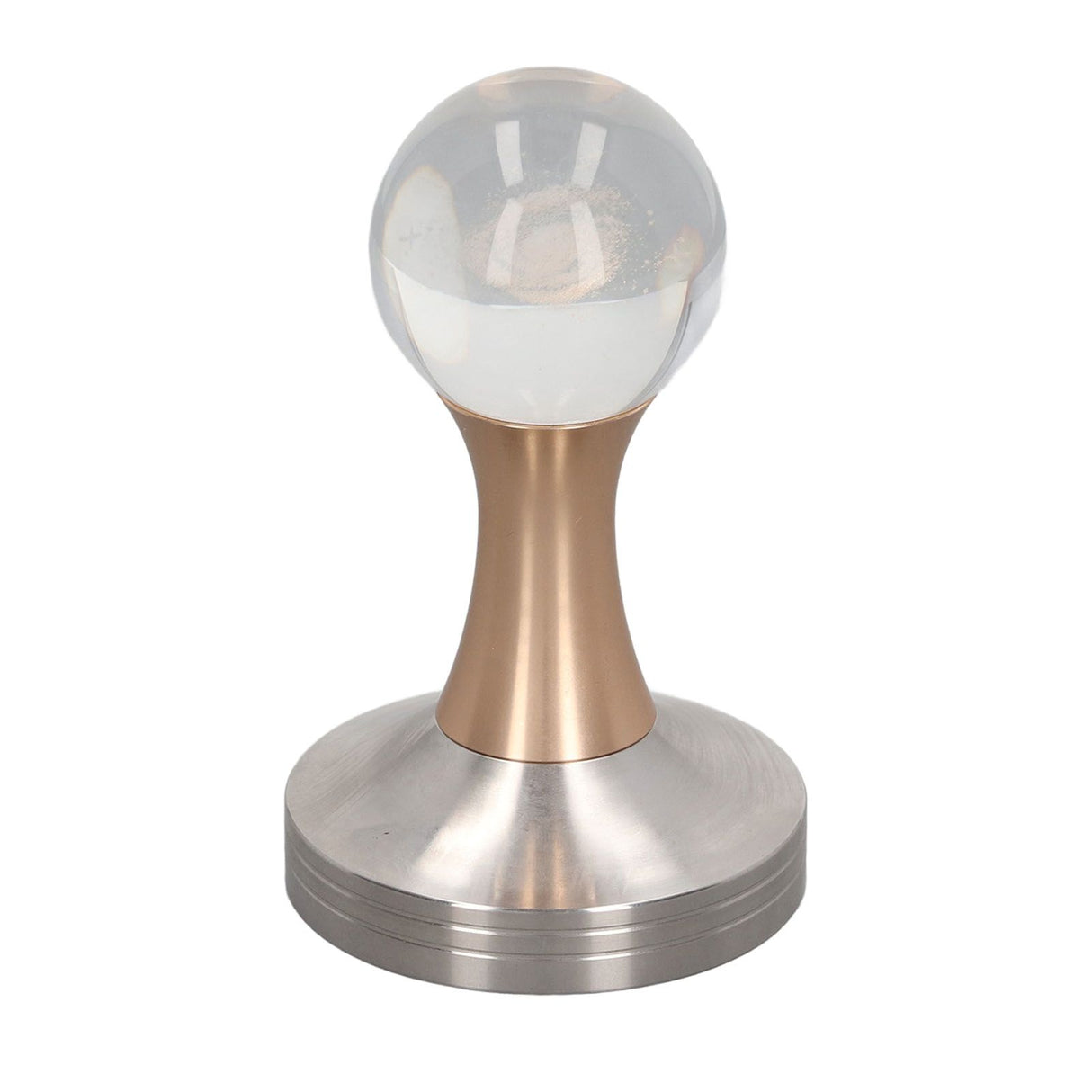 Coffee Tamper Food Grade Stainless Steel Crystal Ball Coffee Powder Hammer for Kitchen Shop Gold Pillar 58mm/2.3in