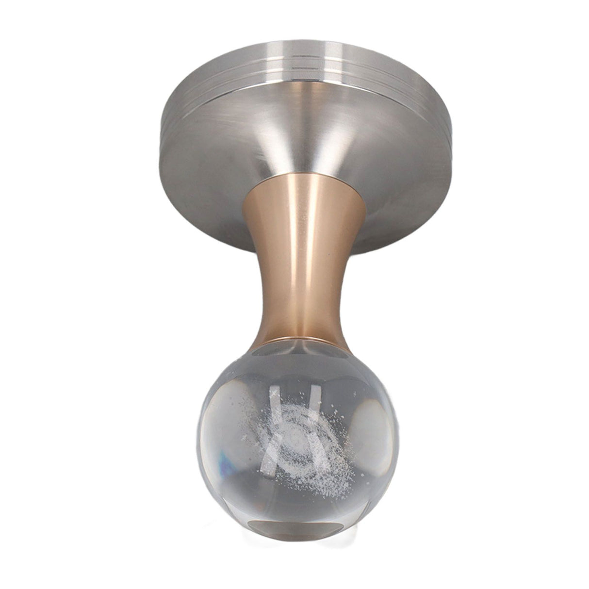 Coffee Tamper Food Grade Stainless Steel Crystal Ball Coffee Powder Hammer for Kitchen Shop Gold Pillar 58mm/2.3in