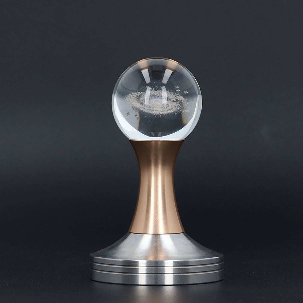 Coffee Tamper Food Grade Stainless Steel Crystal Ball Coffee Powder Hammer for Kitchen Shop Gold Pillar 58mm/2.3in
