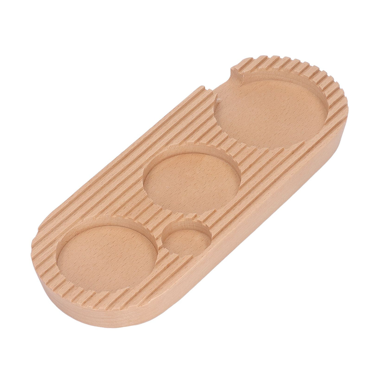 Coffee Tamper Holder Multifunction 4 Slots Wood Coffee Filter Tamper Stand for Coffee Making S: Applicable 51mm/2.01in, 53mm/2.09in