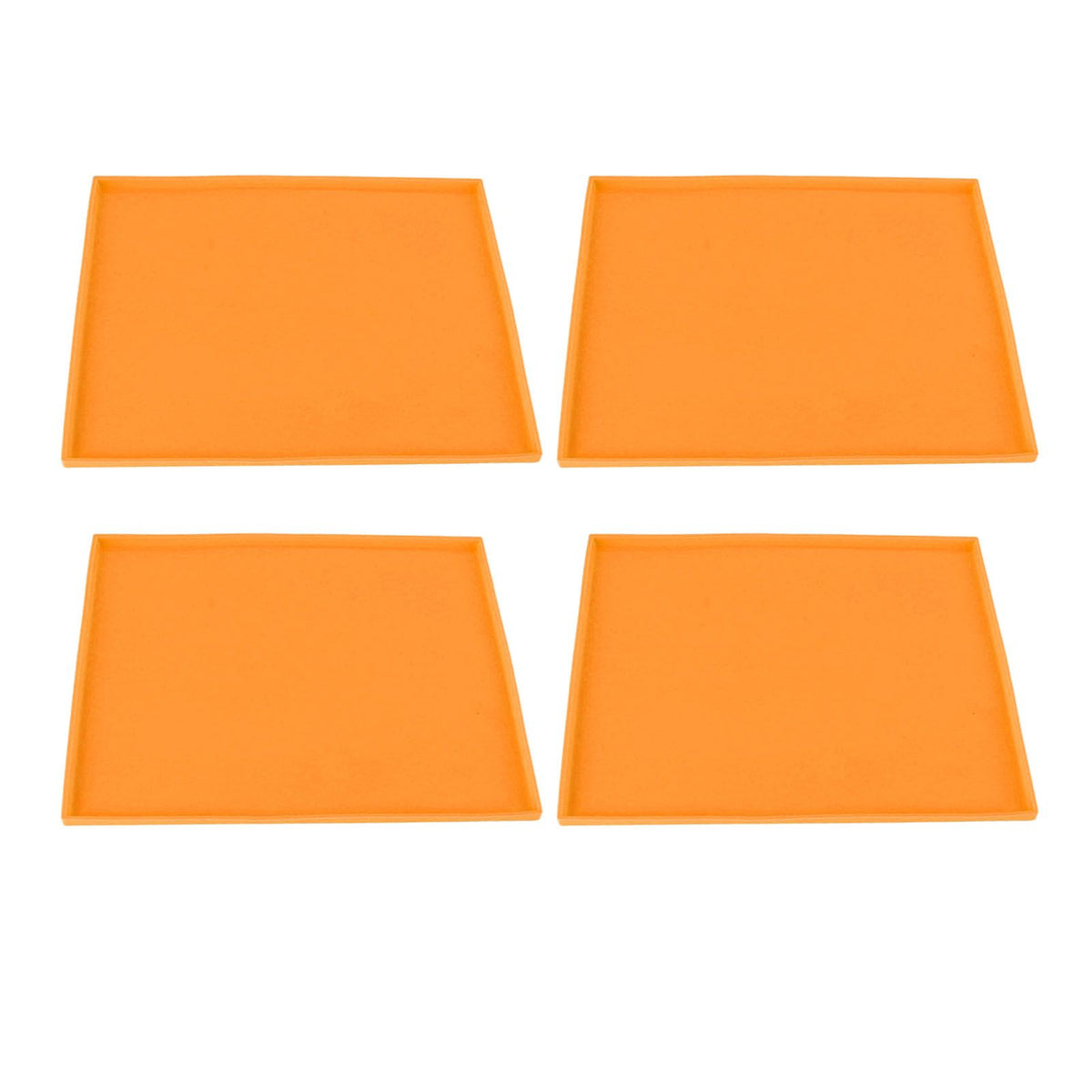 4Pcs Silicone Dehydrator Mats Food Grade High Temperature Resistance Prevent Sticking Fruit Dehydrator Trays with Edge Orange