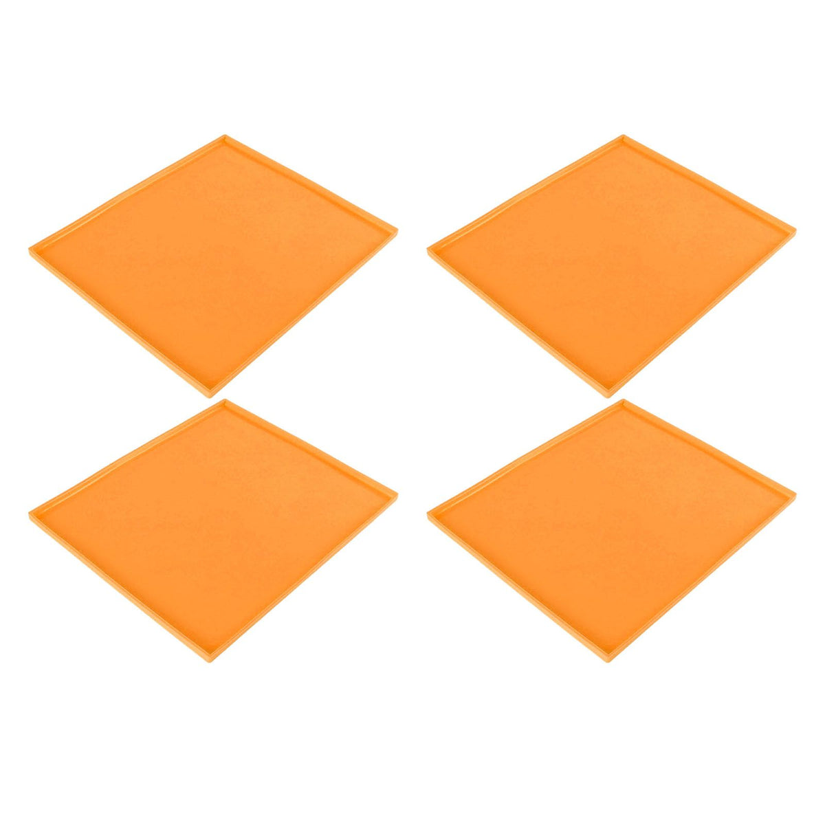 4Pcs Silicone Dehydrator Mats Food Grade High Temperature Resistance Prevent Sticking Fruit Dehydrator Trays with Edge Orange