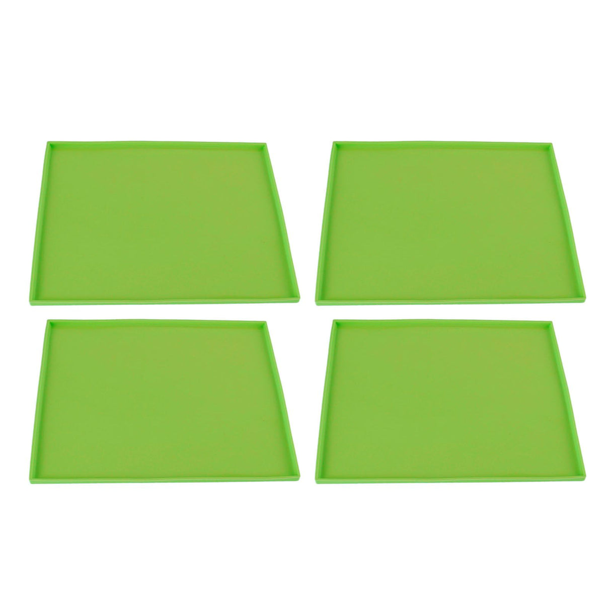 4Pcs Silicone Dehydrator Mats Food Grade High Temperature Resistance Prevent Sticking Fruit Dehydrator Trays with Edge Green