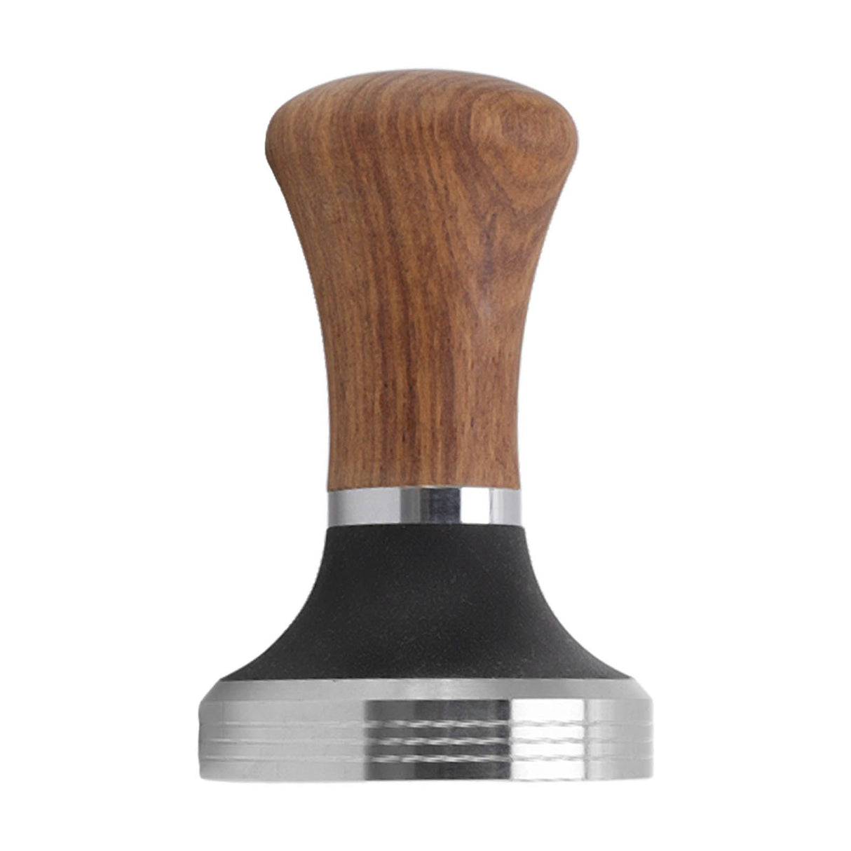Coffee Tamper Stainless Steel Flat Bottom Coffee Hand Tamping Tool with Wooden Handle 58mm/2.3in
