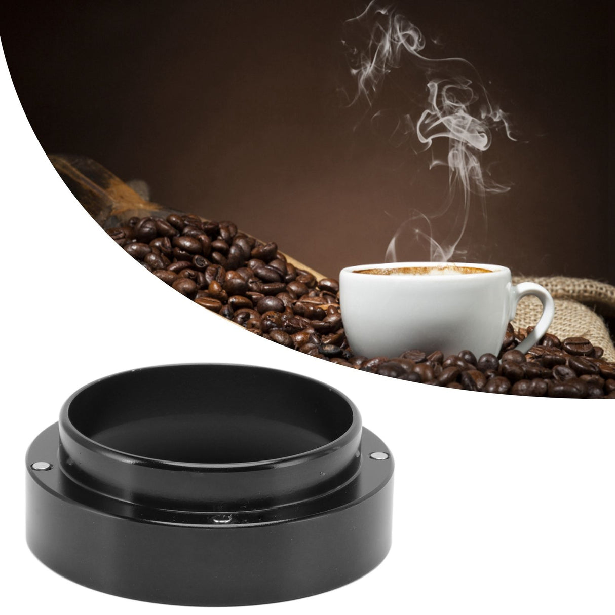 51mm Dosing Funnel Anti Flying Powder Aluminum Alloy Universal Dosing Rings with Magnetic for Household Coffee Shop Black