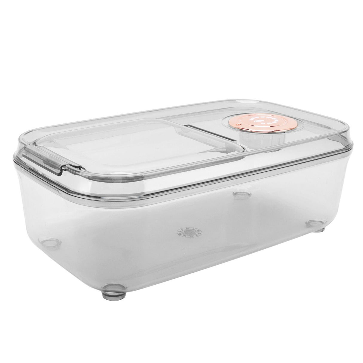 Transparent Rice Grain Storage Container Insect Proof Food Bucket Container with Flip Lid Measuring Cup 5KG Transparent White