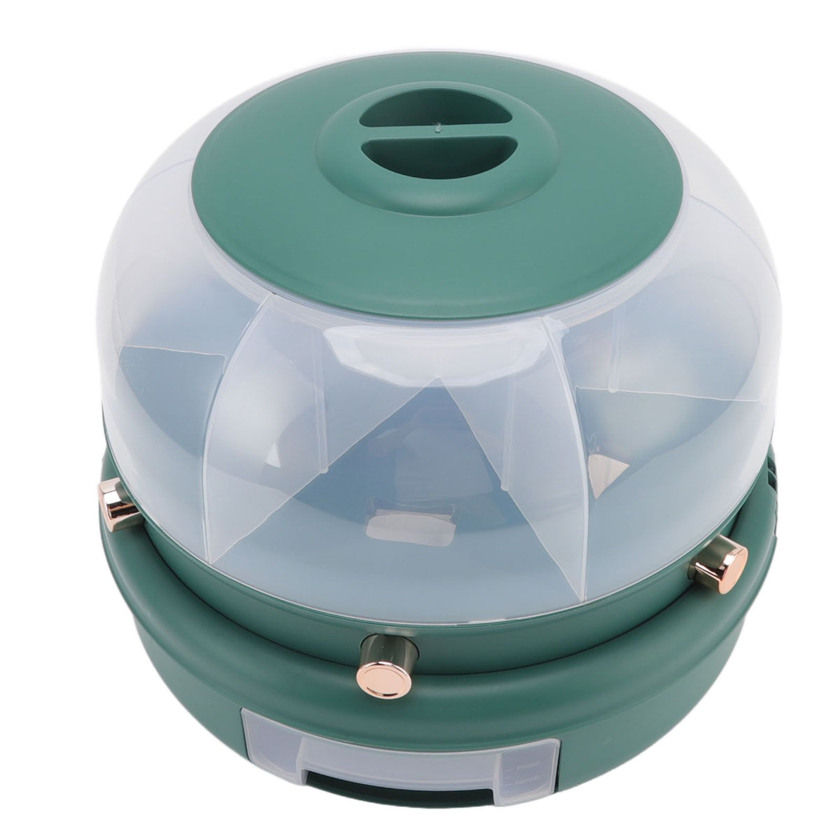 Stackable Grain Storage Container Single Layer 6 Grids Rotating Rice Dispenser for Kitchen Organization Dark Green