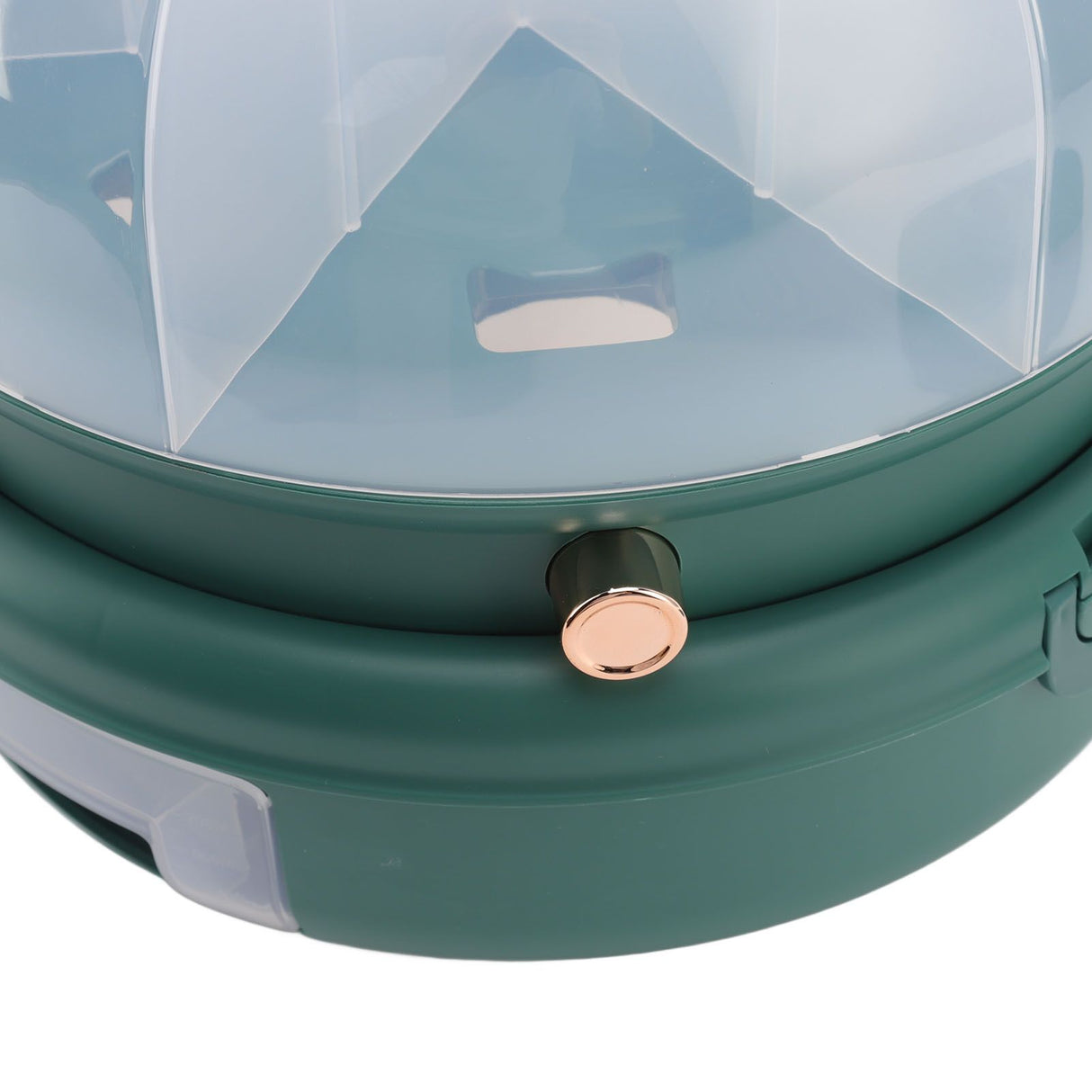 Stackable Grain Storage Container Single Layer 6 Grids Rotating Rice Dispenser for Kitchen Organization Dark Green