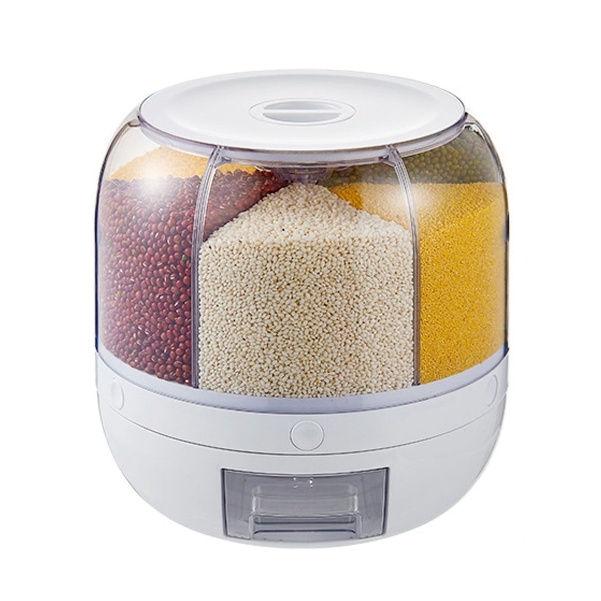 Grain Dispenser 6 Grids PP Rotation Insect Proof Grain Storage Organization for Home Kitchen 10kg