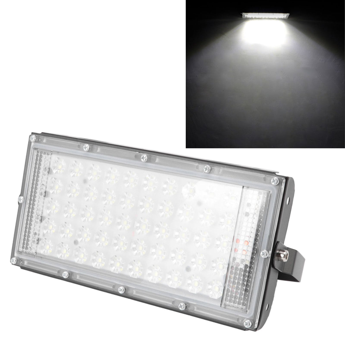 LED Flood Light 50W IP66 Waterproof 6000K White LED 180 Degrees Adjustment Outdoor Flood Light for Yard Balcony Outdoor