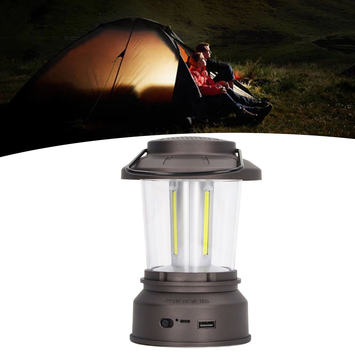 Outdoor Bluetooth Speaker Light Retro Style 2 Modes USB Power Supply IP65 Waterproof Bluetooth Music Camping Lantern Yellow Light