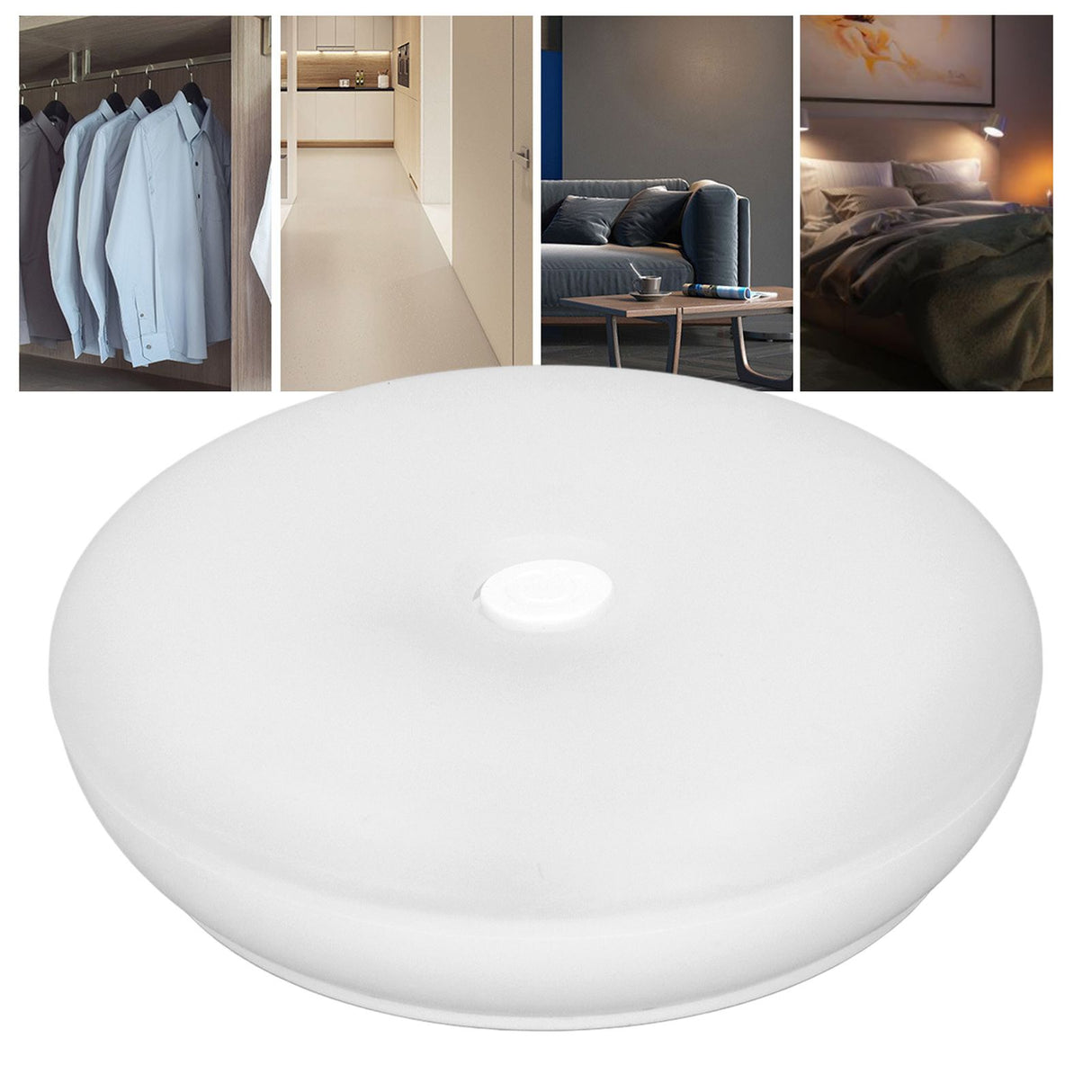 LED Wall Night Light Round Soft Warm Light 3W 18 LEDs Bedside Night Light with Remote Control for Kitchen Stairs 5V