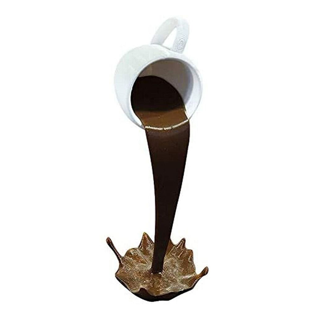 Floating Spilling Coffee Cup Spilling Pouring Coffee Cup Sculpture Sculpture for Kitchen Dining Room Decor