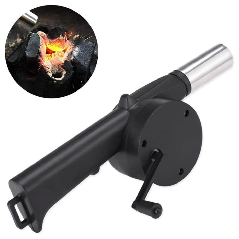 Portable Mini Air Blower 25cm Manual Hand Crank Bellows for Barbecue Fire Air Blower for Outdoor Kitchen Picnic Camping