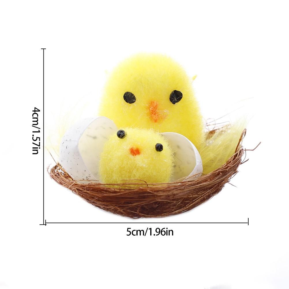 12PCS Mini Easter Chicks Yellow Easter Decoration Toy Simulation Mini Chicks Spring Home Garden Decor Party Favors and Gifts for Kids