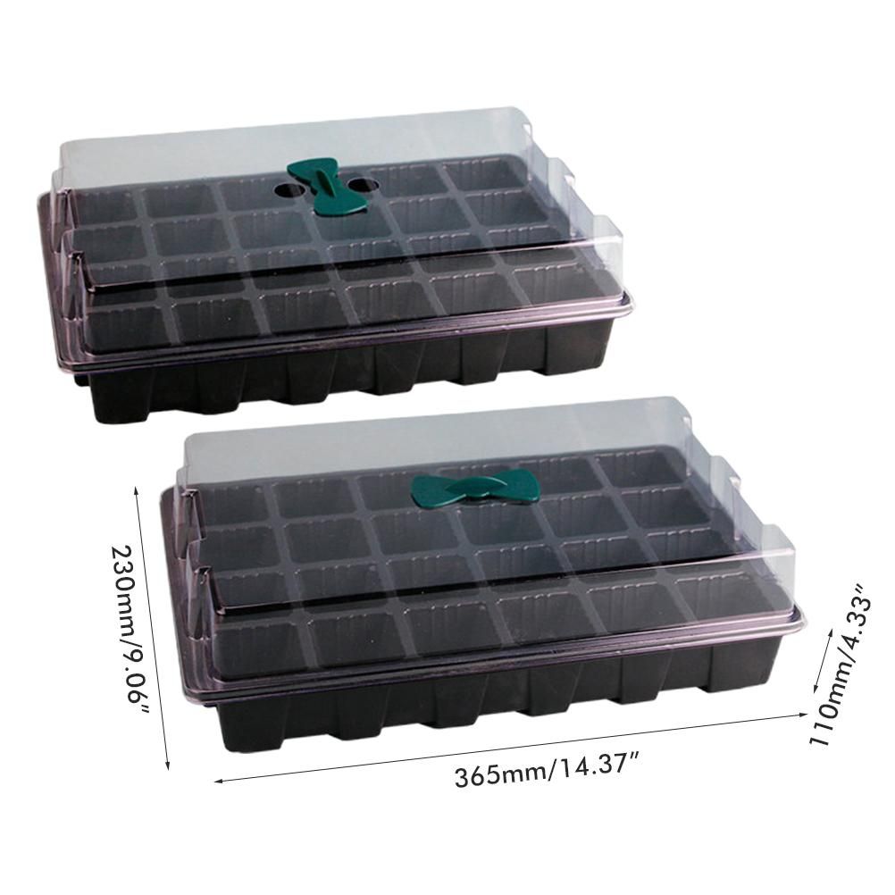 Greenhouse Seedling Tray 24 Cells Seedling Box with Lid Plant Growing Trays for Starter Germination Growth Seed