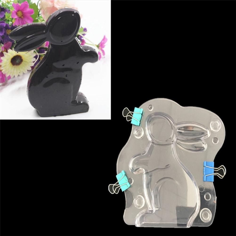 3D Easter Bunny Mold Chocolate Candy Cake Jelly Baking Tools Non Stick DIY Mold for Easter Decoration