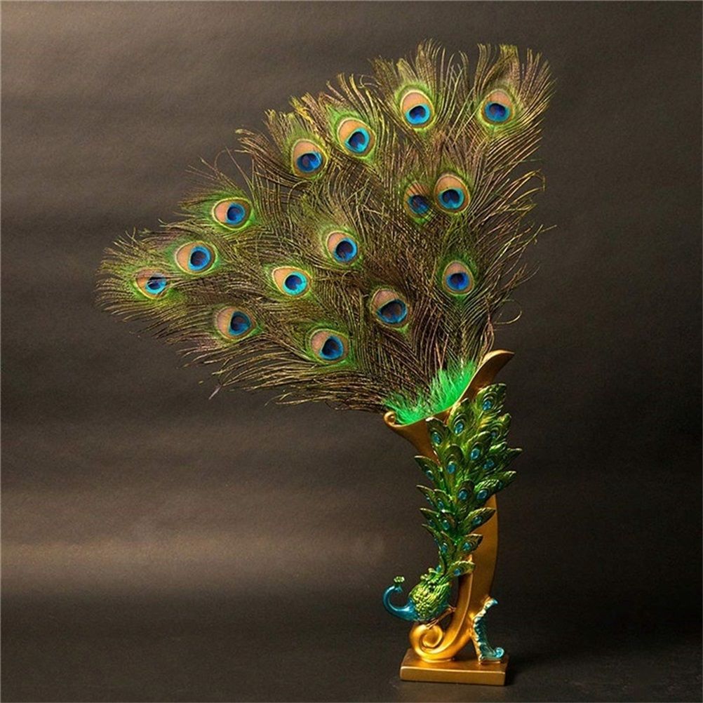 10PCS Natural Peacock Feather for House DIY Craft Holiday Wedding Decorations