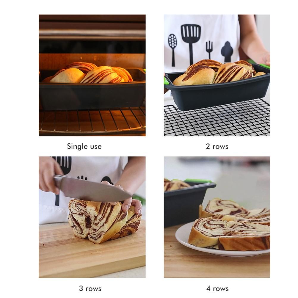 Silicone Baking Mold Loaf Bread Tray Rectangular Bread Baking Tool for DIY Homemade Cake Bread