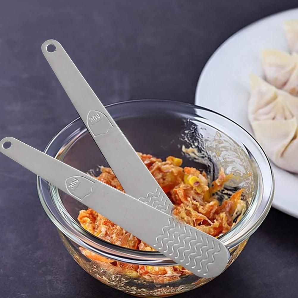 Stainless Steel Flat Spoons Stuffing Spoons Dumplings Filling Spoon for Home Kitchen Cooking Utensil