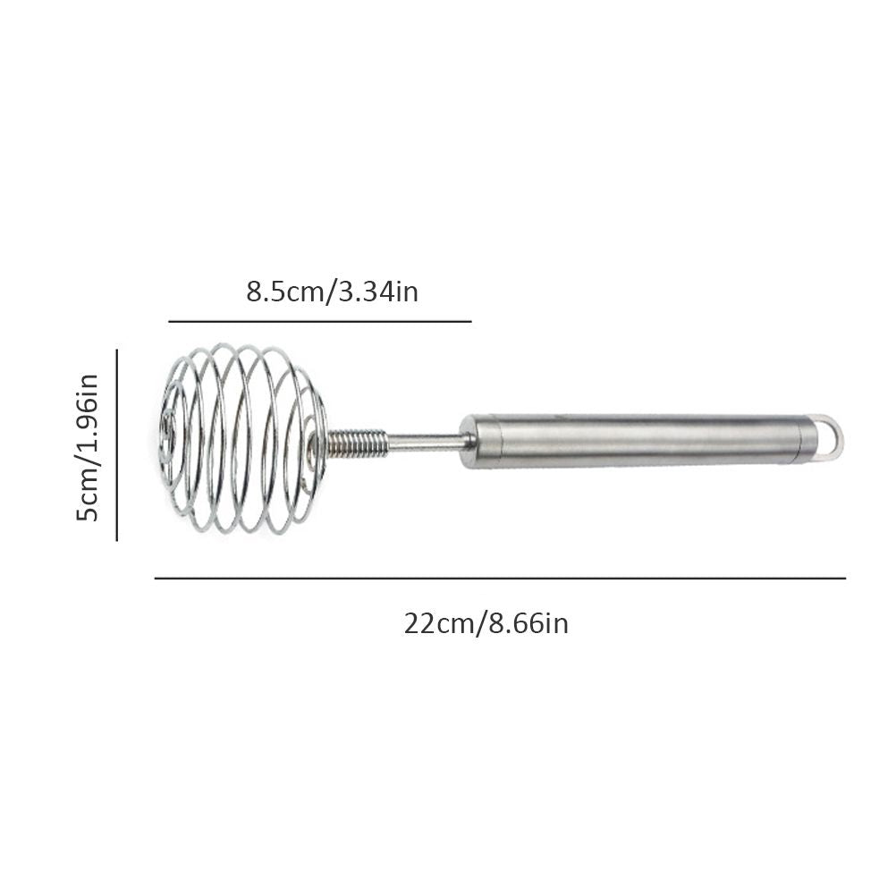 Stainless Steel Egg Beater Round Shaped Spring Milk Blender Handheld Egg Mixer