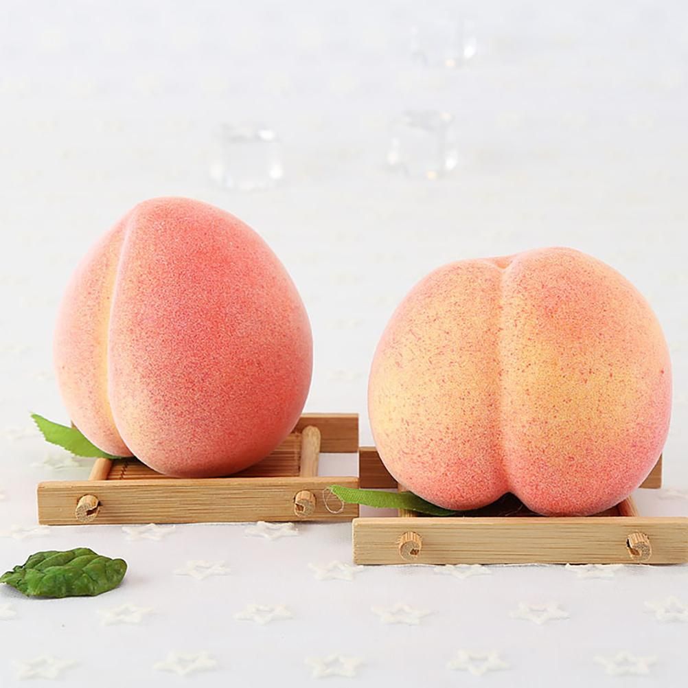 6PCS Artificial Peaches Simulation Peaches Fruits Vivid Props for Home Fruit Shop Supermarket Desk Decoration