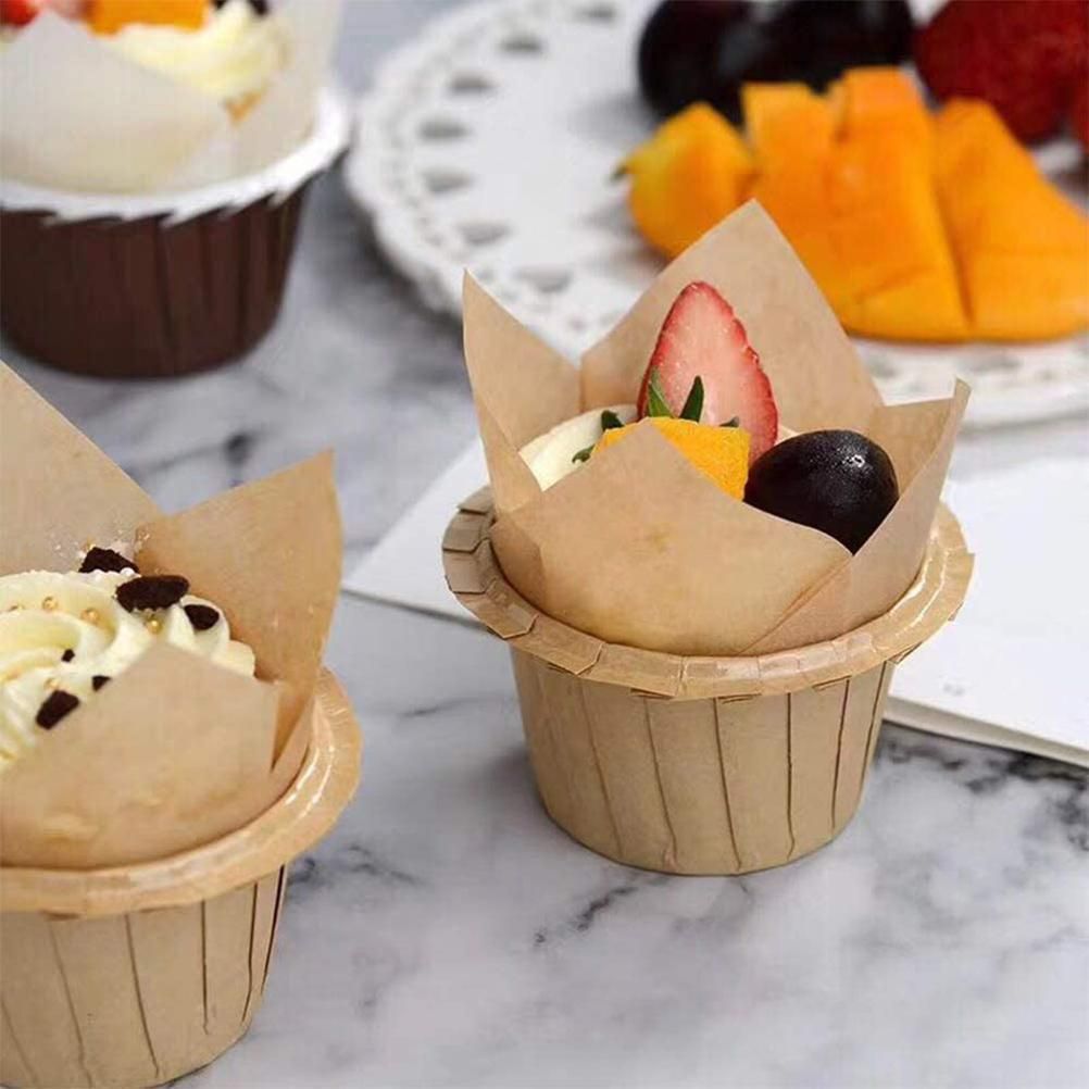 150 Pieces Mini Baking Cups Tulip Baking Cups Cupcake Liners Muffin Liners for Wedding Birthday Parties