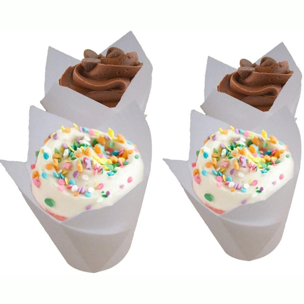 150 Pieces Mini Baking Cups Tulip Baking Cups Cupcake Liners Muffin Liners for Wedding Birthday Parties