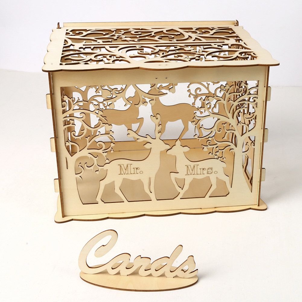 DIY Wedding Card Box Rustic Wood Card Box Gift Card Holder Card Box for Weddings Baby Showers Birthdays Graduations