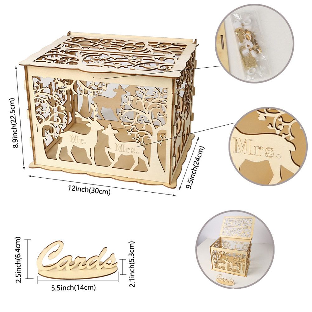 DIY Wedding Card Box Rustic Wood Card Box Gift Card Holder Card Box for Weddings Baby Showers Birthdays Graduations