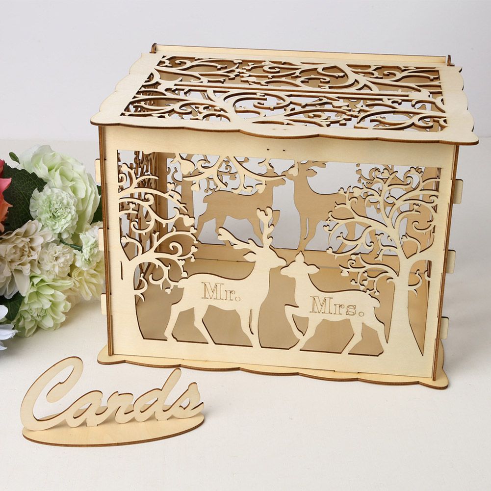 DIY Wedding Card Box Rustic Wood Card Box Gift Card Holder Card Box for Weddings Baby Showers Birthdays Graduations
