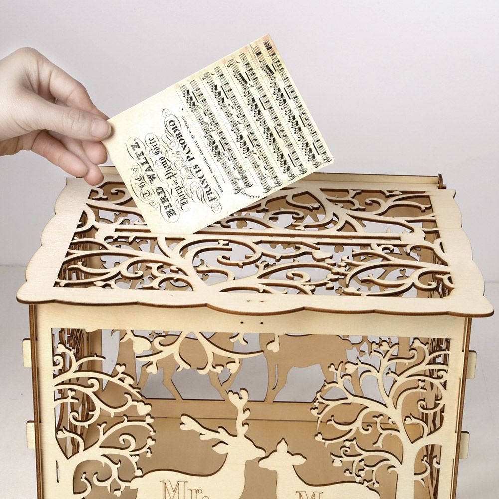 DIY Wedding Card Box Rustic Wood Card Box Gift Card Holder Card Box for Weddings Baby Showers Birthdays Graduations
