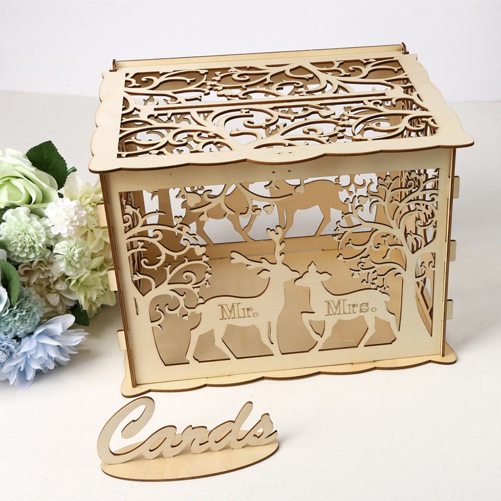 DIY Wedding Card Box Rustic Wood Card Box Gift Card Holder Card Box for Weddings Baby Showers Birthdays Graduations